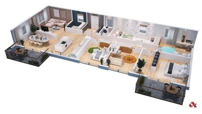 Grundriss 3D Top A 101,5