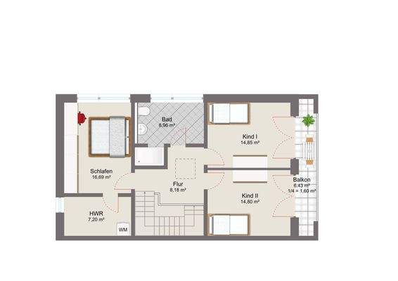 Grundrisse 1. Obergeschoss_Haus1