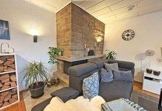 Wohnimmer mit Blick auf den Kamin