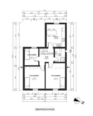 OG - bemaßter Grundriss