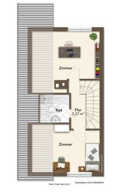 Grundriss Dachgeschoss möbliert
