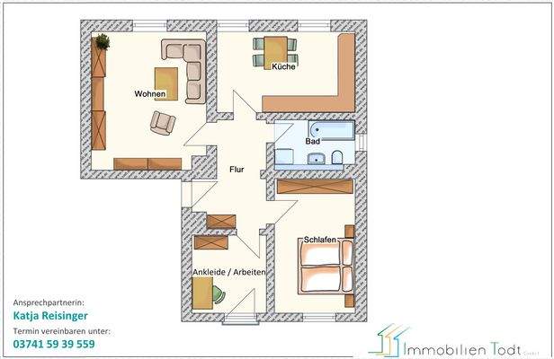 Netzschkau, Ferdinand-Freiligrath-Str. 10, 1.OG rechts