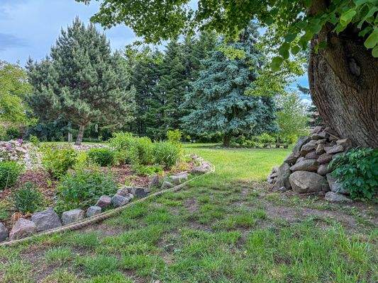 Weitläufiger Garten mit Baumbestand