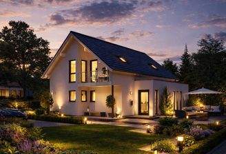 Modernes Zuhause im Abendlicht