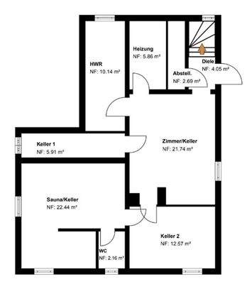 Grundriss Skizze UG HS 34