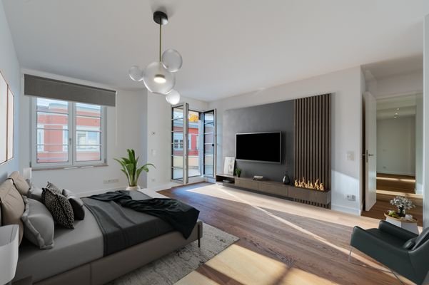 Bedroom with balcony