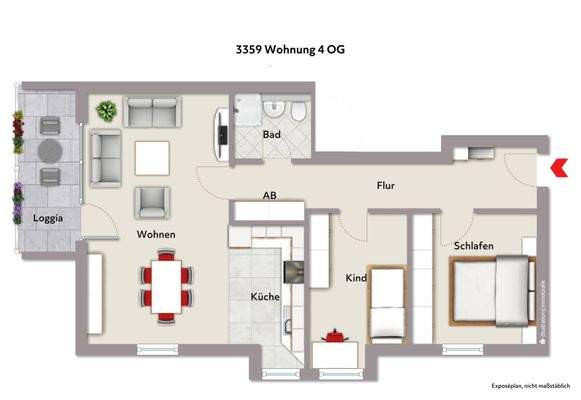 Grundriss 2 OG ohne Maßstab