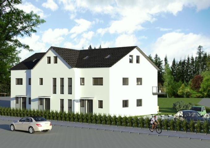 Moderne Neubau Reihenendhäuser und Eigentumswohnungen