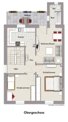 Grundriss OG mit Beispielmöblierung