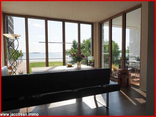 Blick vom Esszimmer auf die Schlei