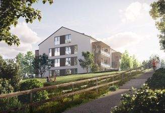 Visualisierung der Hausfassade Ansicht Schlittenberg