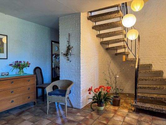 Treppe in das Obergeschoss