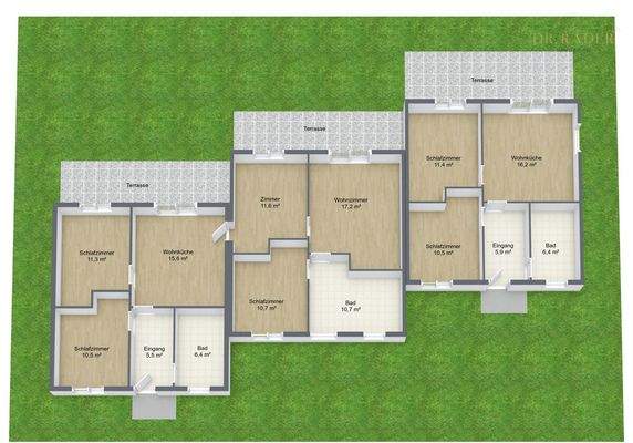 Bungalows 3D Grundriss