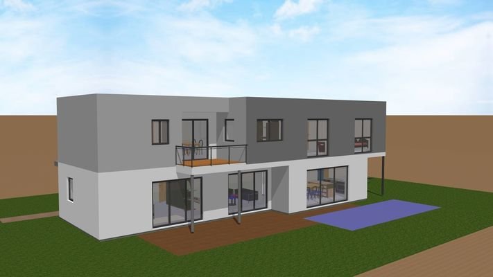 Visualisierung Einfamilienhaus mit Einliegerwohnung