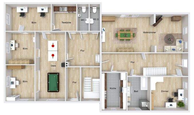 Grundrissoptimierung Erdgeschoss (nicht maßstabgetreu)