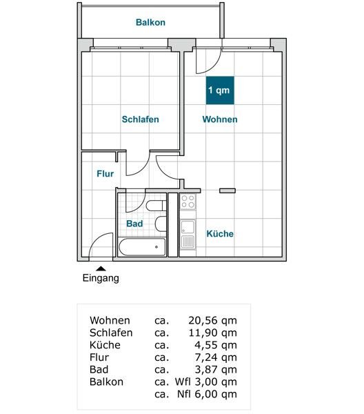 2 Zimmer Wohnung in Dresden (Prohlis-Nord)