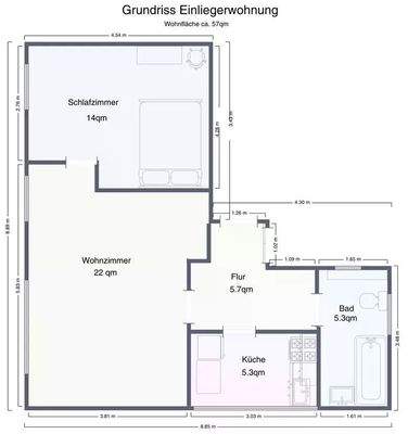 Grundriss Einliegerwohnung