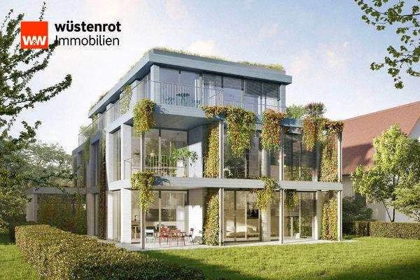 Visualisierung Hausansicht Südseite - Bepflanzung optional