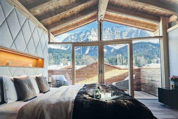 Der Master-Bedroom mit Panoramablick
