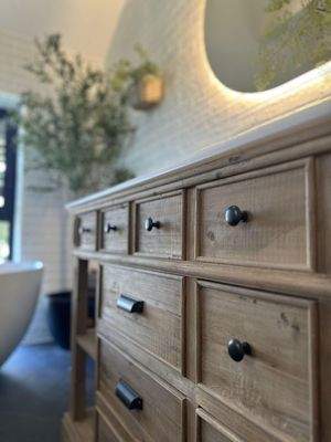 Waschtisch Marmor und Eiche