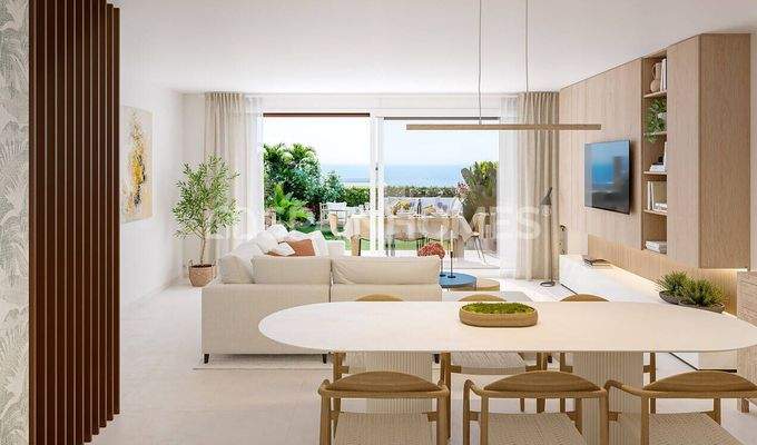 Sea View Townhouses Featuring Private Gardens in Mijas