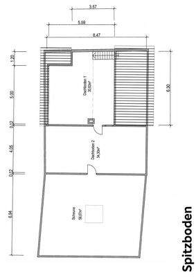 Spitzboden - nicht maßstäblich