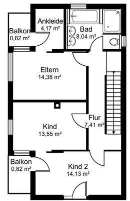 Grundrissplan Obergeschoss