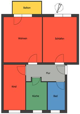 Grundrissskizze - Abweichungen möglich