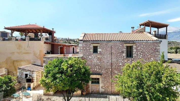 Kreta, Vamos: Traditionelle Steinvilla mit zwei Schlafzimmern, Garten und Erweiterungspotenzial