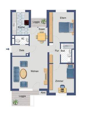 WE 3 Grundriss colouriert