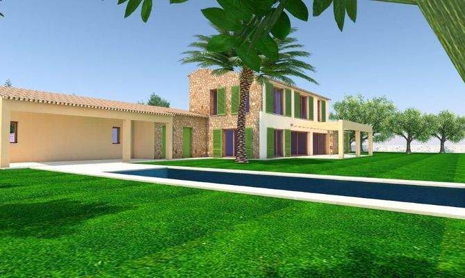 Zwei Grundstücke mit Projekt für ein Haus mit Pool zum Verkauf in Santanyí, Mallorca