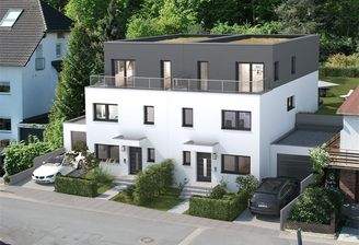 Neubau DHH Eulsheck Blick nach