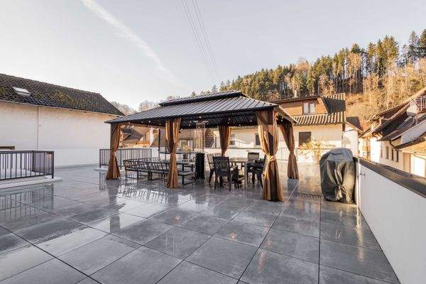 Die große Dachterrasse...