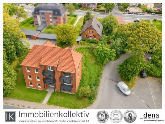 Original Luftbild des Grundstücks mit Projektierung 