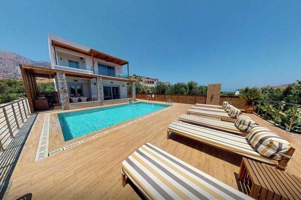 Kreta, Tsifliki: Umweltfreundliche Villa mit Pool, Garten und Whirlpool bei Elounda zu verkaufen