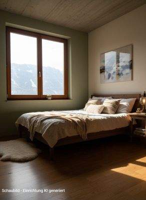 Gemütlich eingerichtetes Schlafzimmer mit viel Stauraum