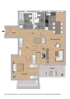 Haus D, Typ 15, 3 Zimmer, 86,77m²