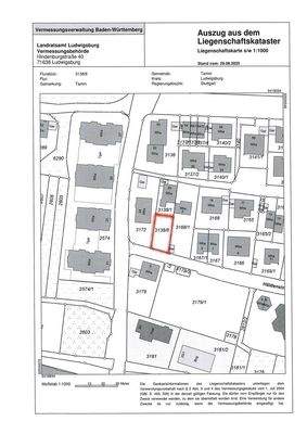 Auszug a. d. Liegenschaftskataster