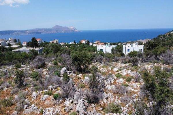Kreta, Kokkino Chorio: Grundstück mit unverbautem Meerblick zu verkaufen