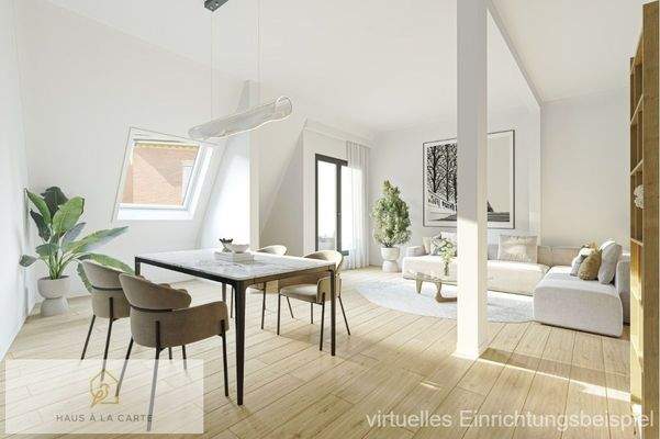 Wohn- und Essbereich - virtuelles Möblierungsbeispiel
