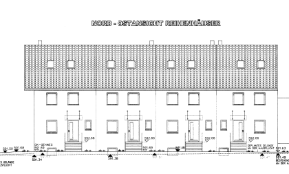 Außenansicht der 4 Reihenhäuser