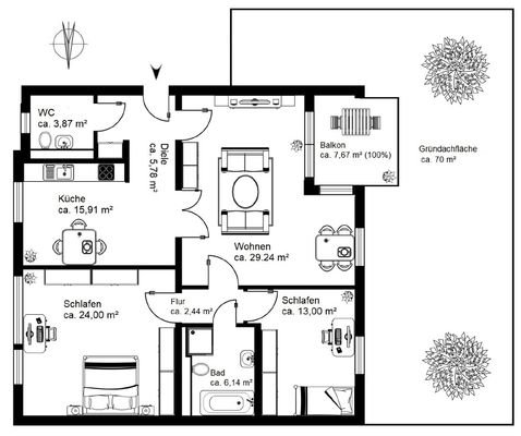 Grundriss Wohnung 2