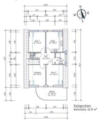 Grundriss DG bemaßt