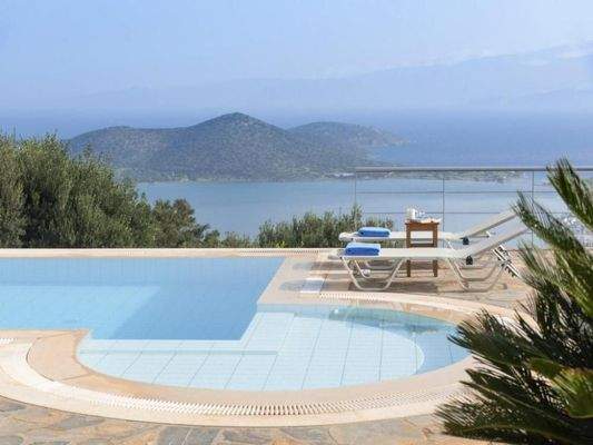 Kreta - Pano Elounda - luxuriöse Villa mit Pool und Panorama Meerblick auf die Mirabello Bucht