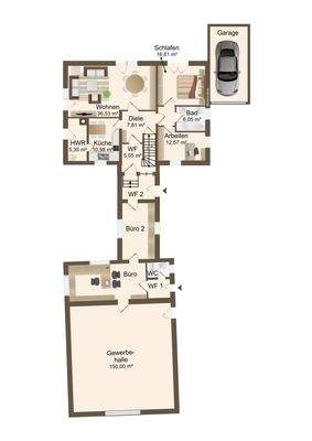 Erdgeschoss mit Halle