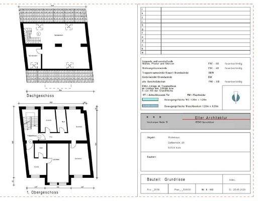 Grundrisse 1 Ober- und Dachgeschoss