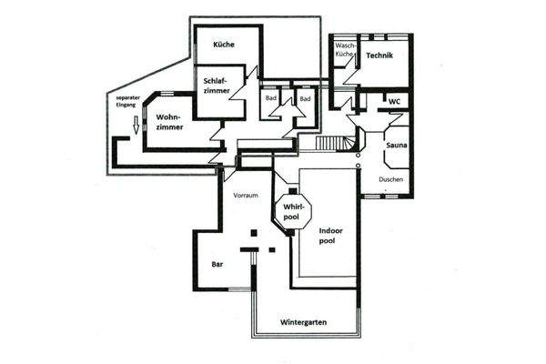 Grundriss Skizze Souterrain