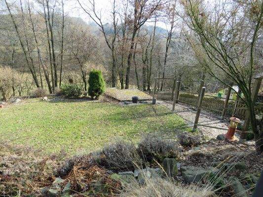 Blick von der Terrasse in den Garten 