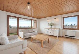 Wohnzimmer virtuell möbliert