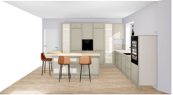 Visualisierungen einer möglichen Küche (eine Küche ist kein Bestandteil des Verkaufs)